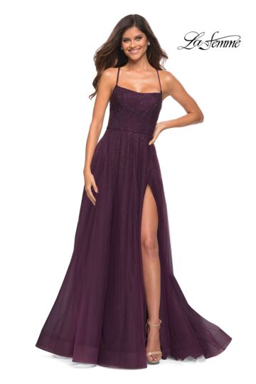 La Femme 30581 A-Line Scoop Neck Dress