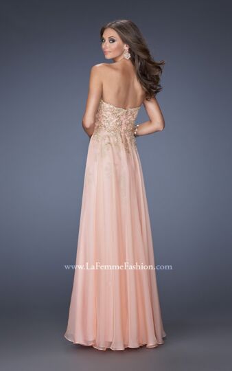 La Femme 20114 Apricot Orange Sweetheart Neck Strapless Dress