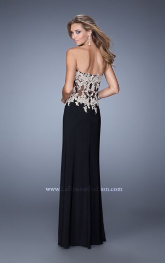 La Femme 21387 High Slit Sweetheart Neckline Slim Dress