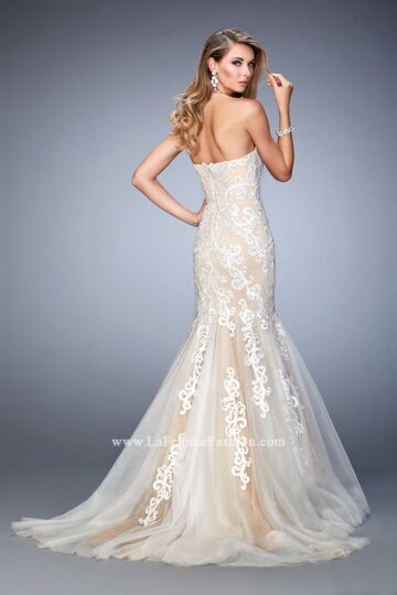 La Femme 22167 Sweep Train Strapless Dress