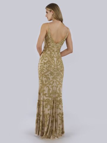 Lara 29744 Open Back Embellished Dress