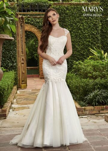 Marys Bridal MB2121 Removable Sleeve Trumpet Bridal Gown