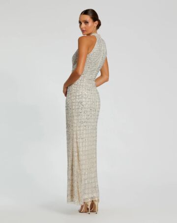 Mac Duggal 23018 Keyhole Neck Embellished Dress
