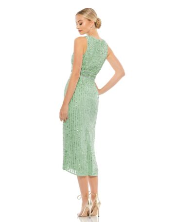 Mac Duggal 70267 Beaded Waist Fitted Sequin Dress