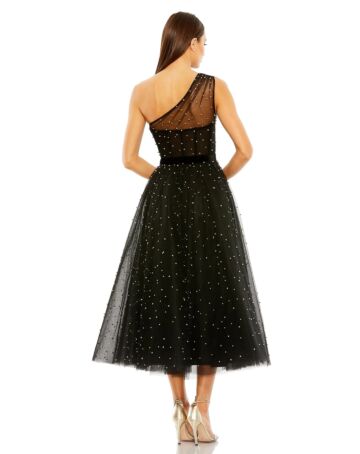 Mac Duggal 20745 Illusion Neck Tea-Length Dress