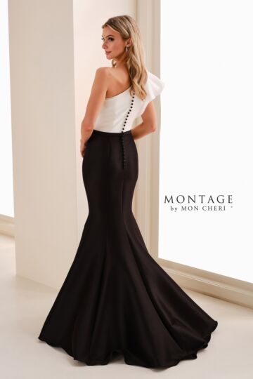Montage by Mon Cheri M4206 Rosette Ruffled One-Shoulder Dress