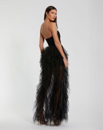 Mac Duggal 27532 Ruffle Skirt Sweetheart Neck Formal Gown