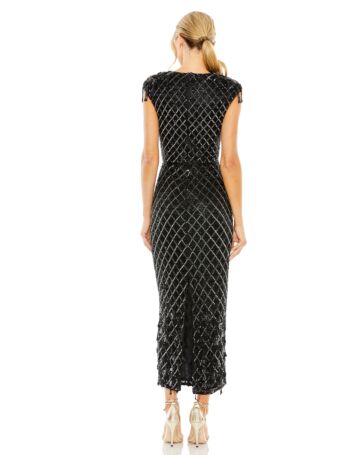 Mac Duggal 5776 Cap Sleeve Embellished Dress