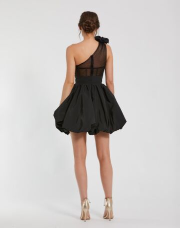 Mac Duggal 49858 Ruffle Neck Bubble Hem Dress