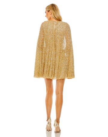 Mac Duggal 5931 Jewel Neck Cape Sleeve Dress