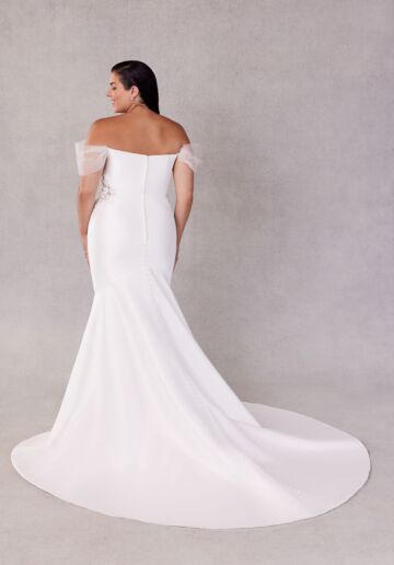 Mori Lee 3461 Sona Illusion Side Back Button Plus Size Wedding Gown