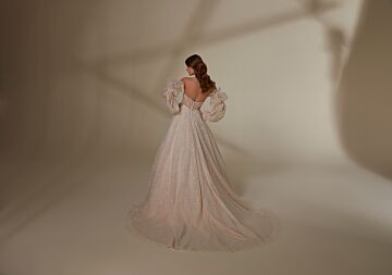 Mori Lee 4121 Melody Detachable Sleeve Sheer Bodice Wedding Dress