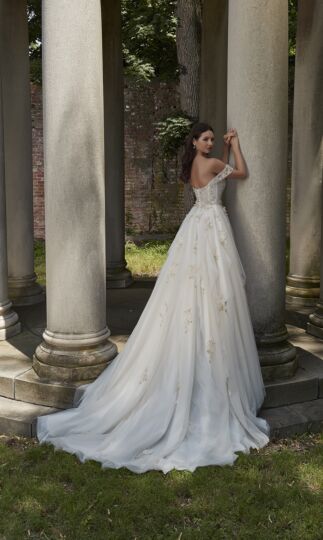 Mori Lee 4151 Petal Flounce Skirt Ruched Bodice Wedding Dress