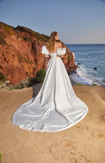 Mori Lee 15038 Marina Detachable Sleeve Side Cutout Wedding Gown