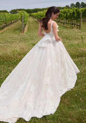 Mori Lee 2710 Selah Bow Back Scallop Hem Lace Wedding Dress