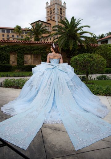 Mori Lee 4080065 Corine Strapless Beaded Bodice Tulle XV AÒos Dress