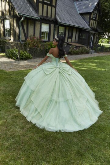 Mori Lee 60193 Beaded Basque Waist Quince Gown