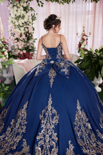 Mori Lee 89501 Sheer Cape Petal Train Pleated Skirt Dress