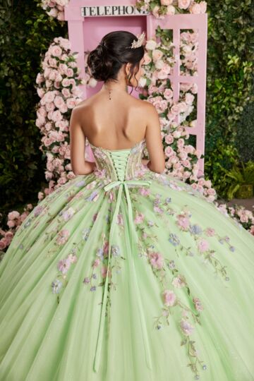 Mori Lee 89510 Ruffle Hem Sheer Bodice Removable Sleeve Dress
