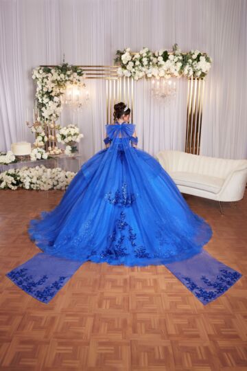 Mori Lee 89513 Illusion Side Back Bow Streamer Cold-Shoulder Dress