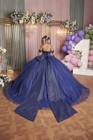 Mori Lee 89515 Off-The-Shoulder Beaded Fringe Bodice Dress
