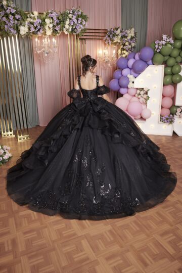 Mori Lee 89516 Puff Sleeve Back Bow Removable Train Dress