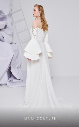 MNM Couture B1103 Bell Sleeves Off The Shoulder Dress