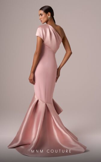 MNM Couture E0083 One Shoulder Mermaid Silhouette Dress
