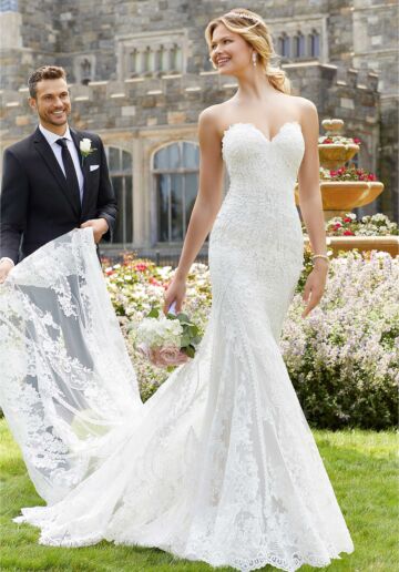 Mori Lee 2143 Serena Petal Train Strapless Wedding Dress