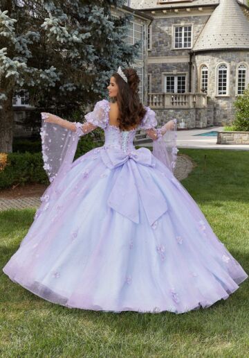 Mori Lee 60174 Detachable Sleeve Ruched Bodice Quinceanera Dress