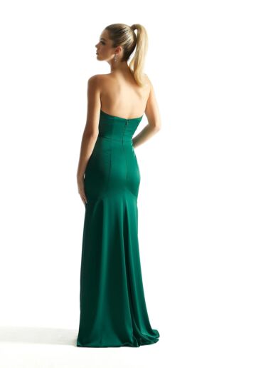 Mori Lee 21847 Corset Bodice Slim-Flare Satin Bridesmaid Dress