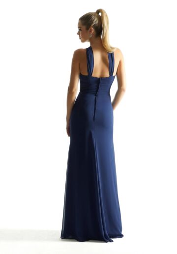 Mori Lee 21848 Halter Neckline Fit and Flare Chiffon Bridesmaid Dress