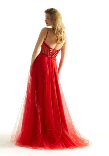 Mori Lee 49010 Illusion Corset Glitter Dress