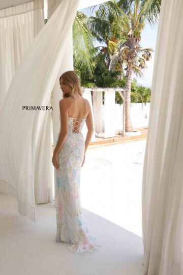 Primavera Couture 4331 Strapless Beaded Scoop Neck Dress