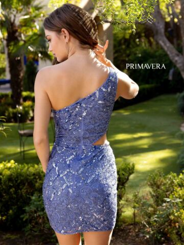 Primavera Couture 3504 Cutout Waist One Shoulder Dress