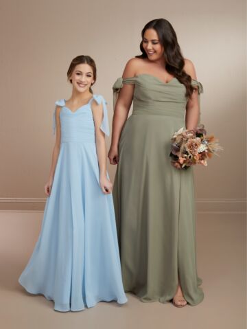 Christina Wu 22162 Front Slit Off The Shoulder Bridesmaid Dress