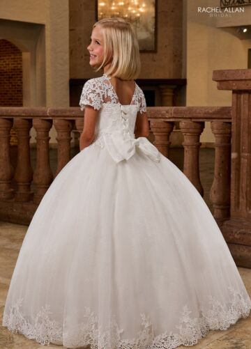 Rachel Allan RB9174 Lace Bodice Short Sleeves Dress