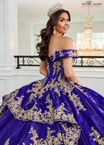 Rachel Allan RQ3151 Bow Strap Pleated Skirt Quinceanera Dress