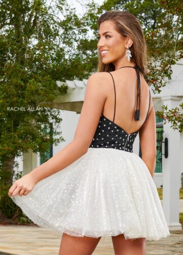 Rachel Allan 40179 Strappy Back Star Glitter Dress
