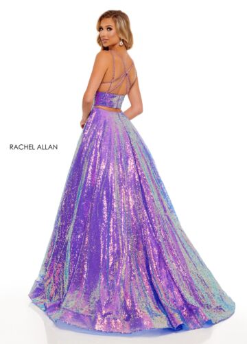 Rachel Allan 70130 Strappy Back A-Line Side Pocket Dress