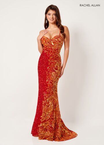Rachel Allan 70316 Sweetheart Neck Strappy Lace-Up Dress