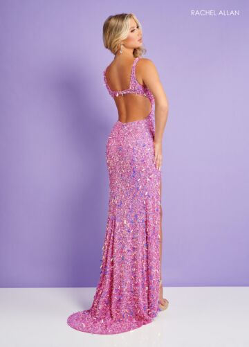 Rachel Allan 70348 V-Neck Cutout Dress