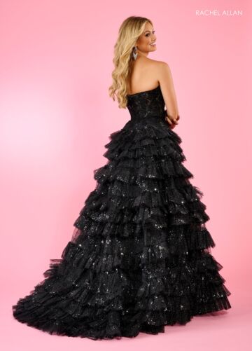 Rachel Allan 70675 Separate Sleeves Ruffle Skirt Dress