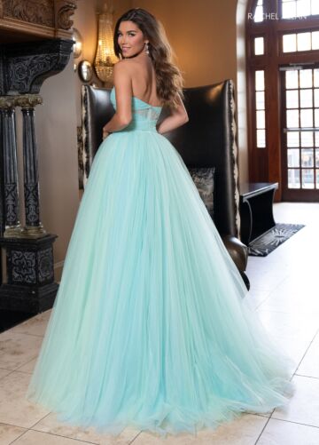 Rachel Allan 70761 Ruched Corset Two Tone Strapless Dress