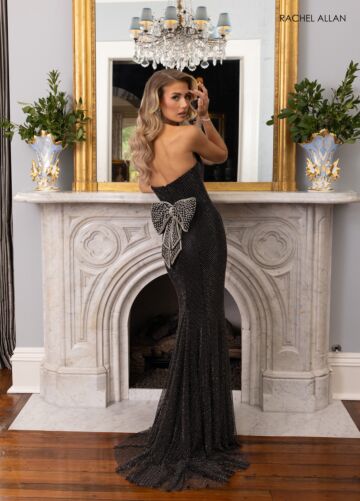 Rachel Allan 70936 Peak-A-Boo Neckline Embellished Dress