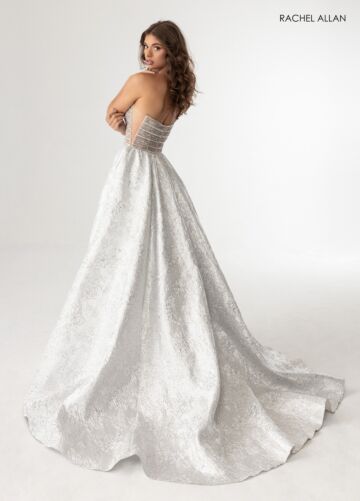 Rachel Allan 70956 Slit Skirt with Pocket Dress