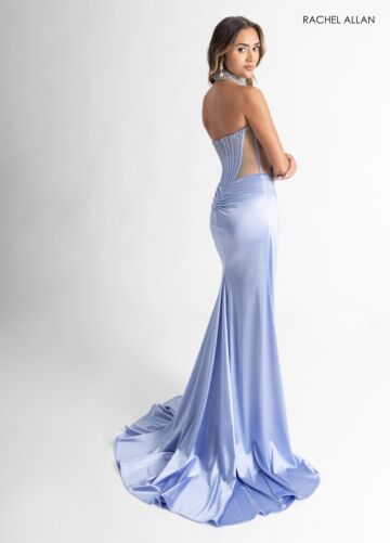Rachel Allan 70994 Slit Skirt Strapless Dress