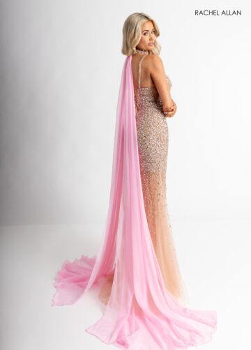 Rachel Allan 71047 Double Streamer Embellished Dress