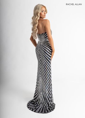Rachel Allan 71054 Slit Skirt Strapless Embellished Dress
