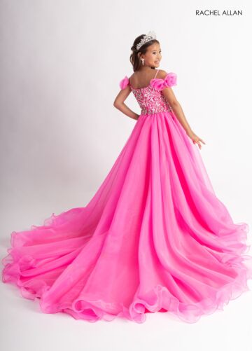 Rachel Allan 10300 Beaded Bodice Cold-Shoulder Dress
